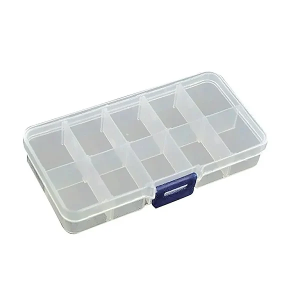 10-Slot Compartment Adjustable Plastic Storage Container