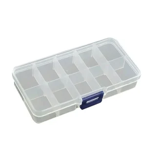 10-Slot Compartment Adjustable Plastic Storage Container